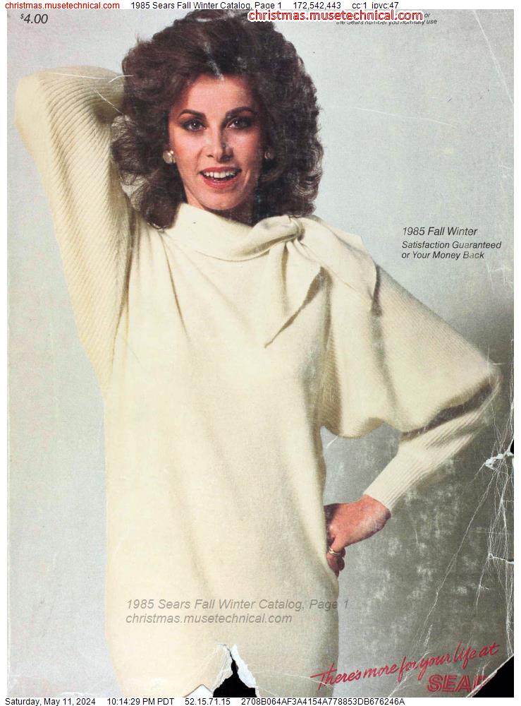 1985 Sears Fall Winter Catalog, Page 1