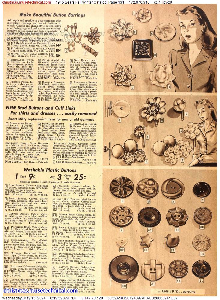 1945 Sears Fall Winter Catalog, Page 131