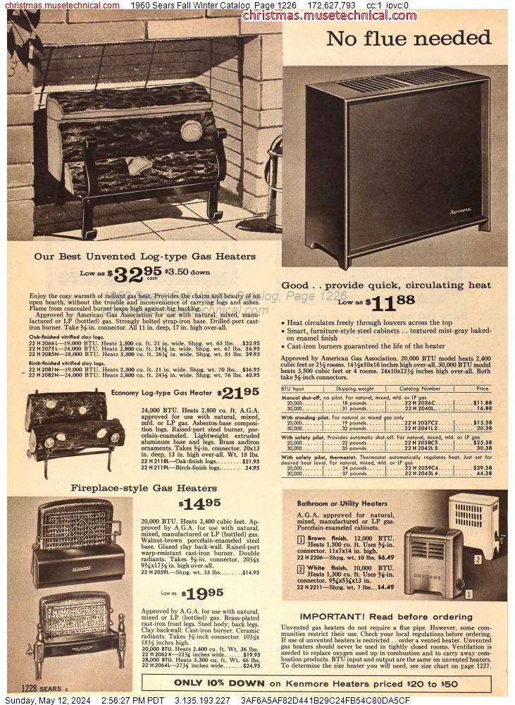 1960 Sears Fall Winter Catalog, Page 1226
