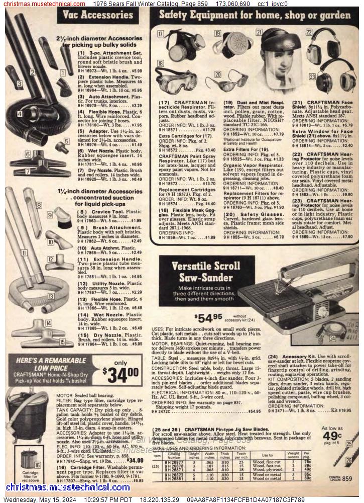 1976 Sears Fall Winter Catalog, Page 859