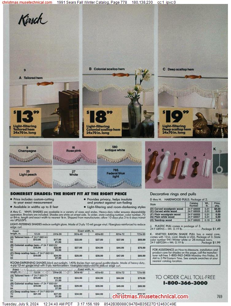 1991 Sears Fall Winter Catalog, Page 778