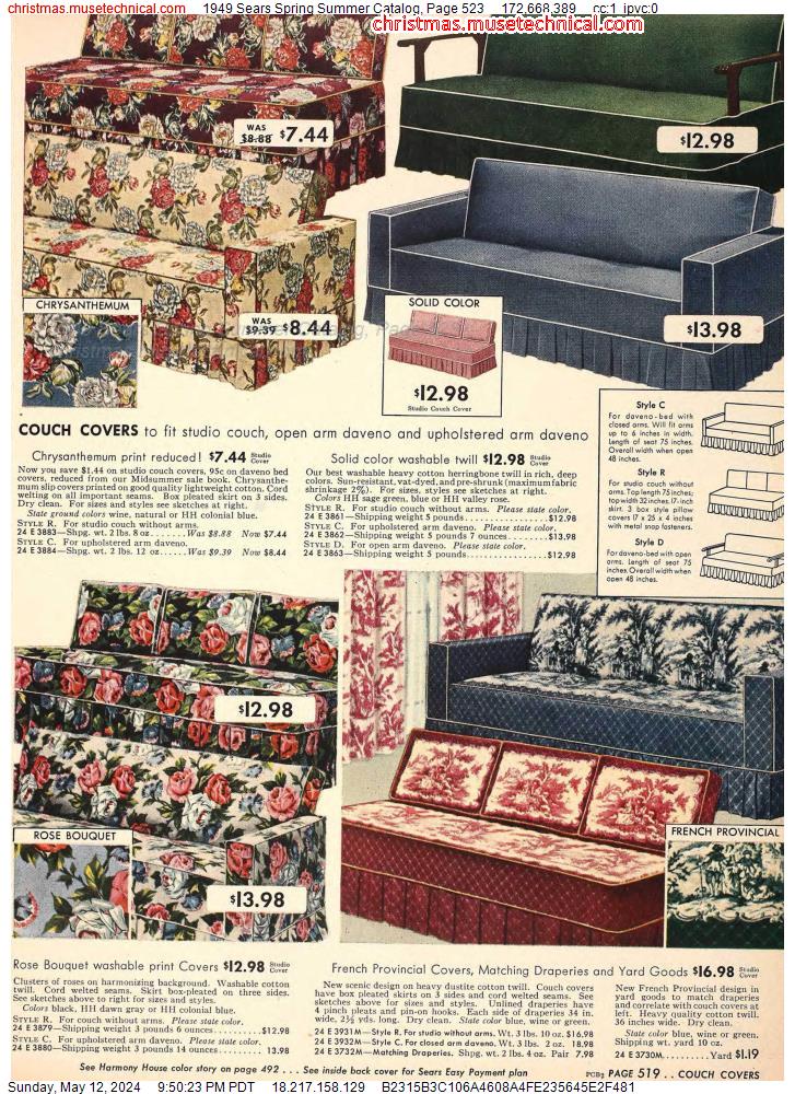1949 Sears Spring Summer Catalog, Page 523