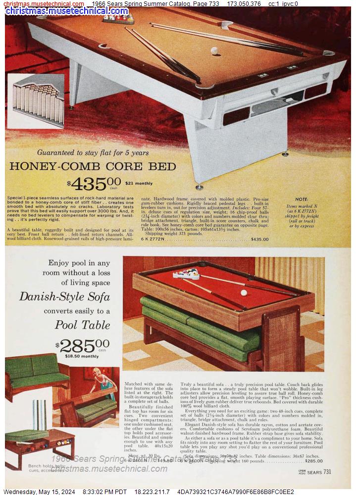 1966 Sears Spring Summer Catalog, Page 733