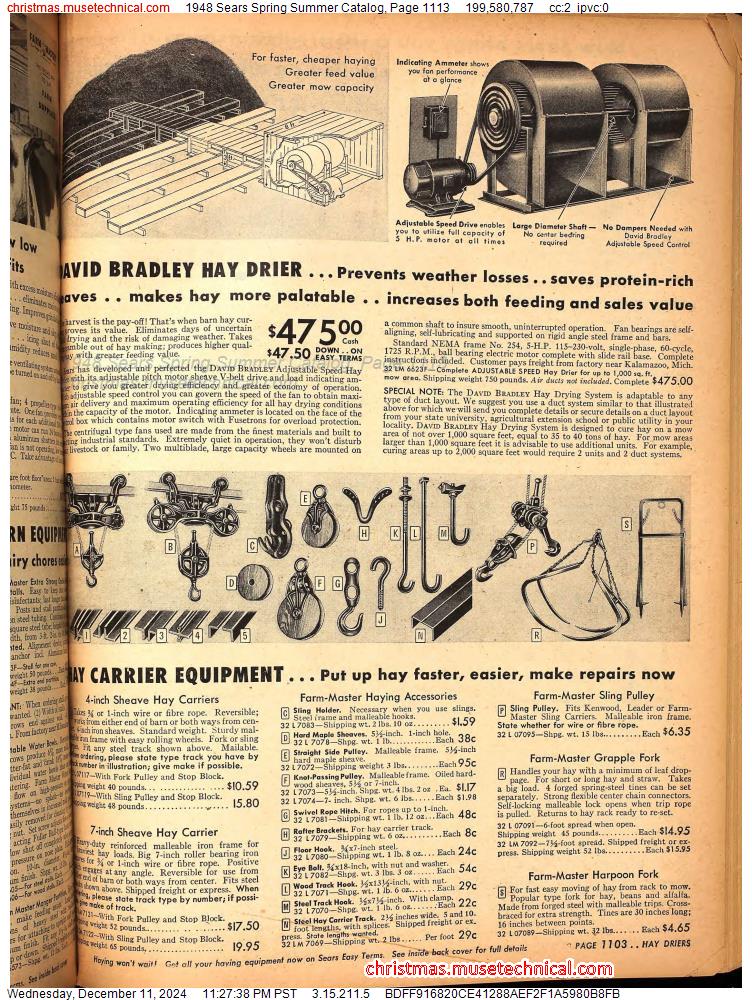 1948 Sears Spring Summer Catalog, Page 1113