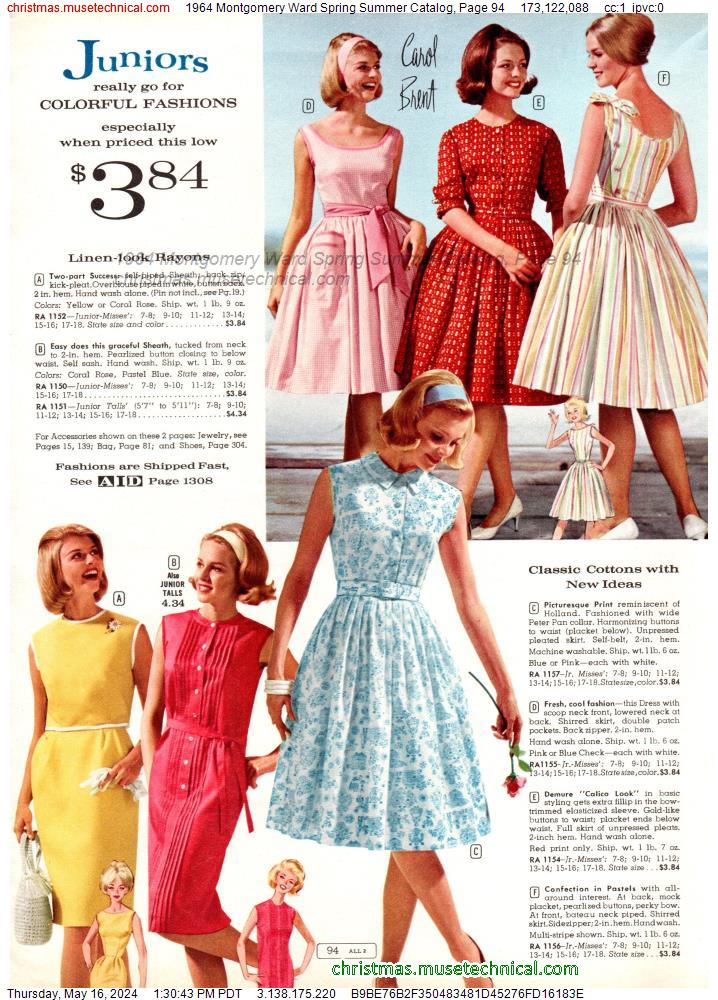 1964 Montgomery Ward Spring Summer Catalog, Page 94