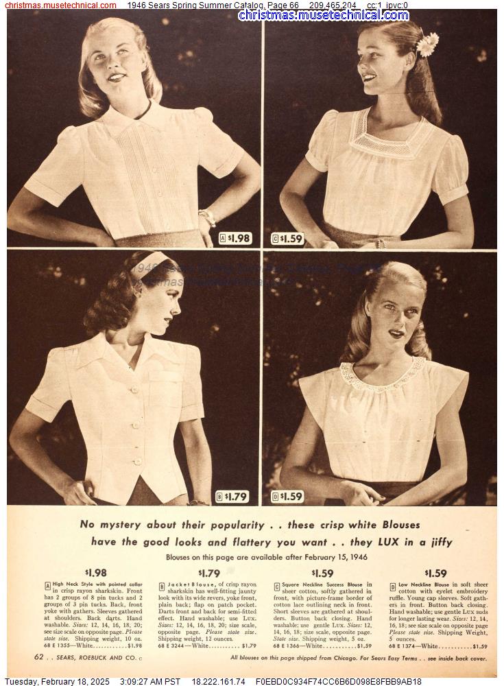 1946 Sears Spring Summer Catalog, Page 66