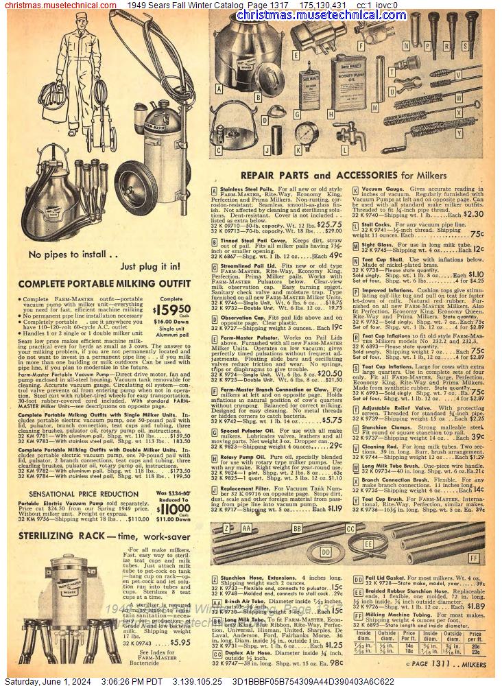 1949 Sears Fall Winter Catalog, Page 1317