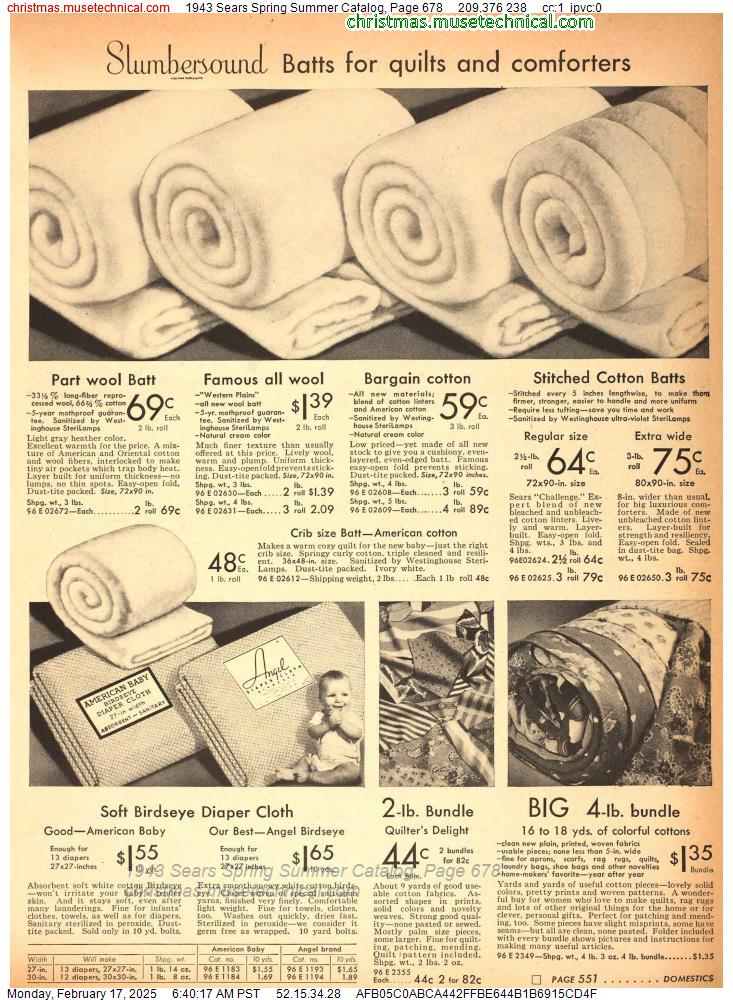 1943 Sears Spring Summer Catalog, Page 678