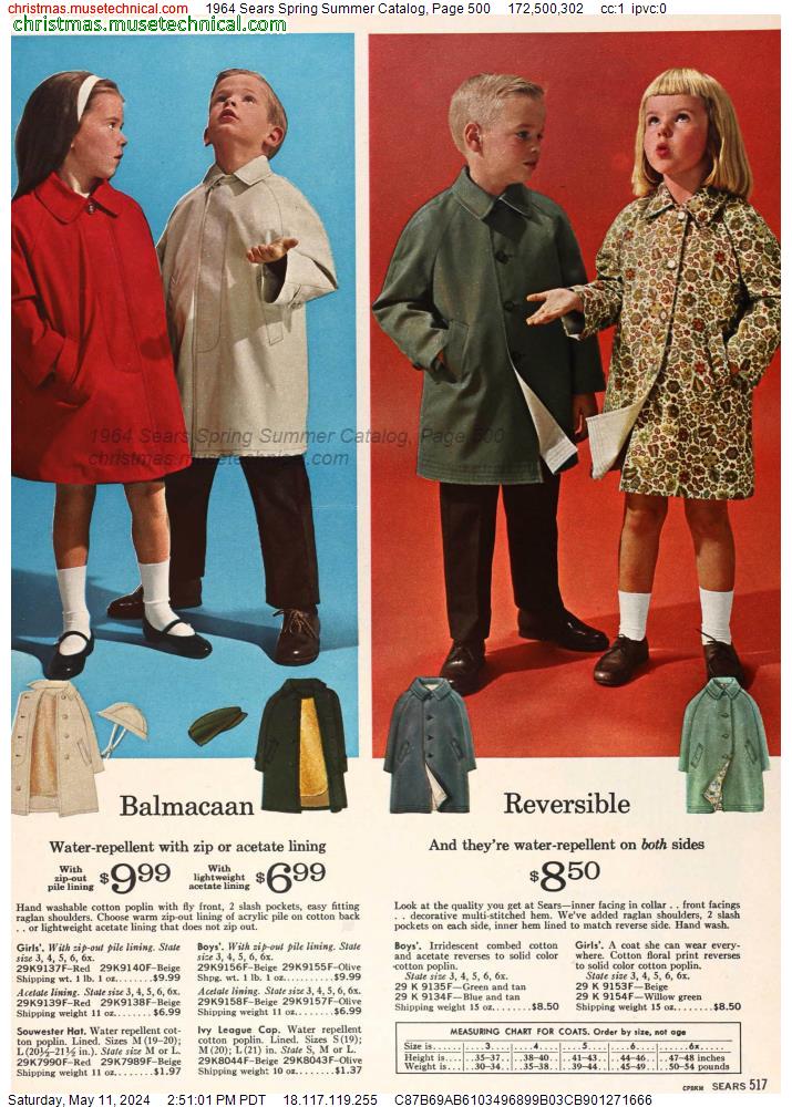 1964 Sears Spring Summer Catalog, Page 500