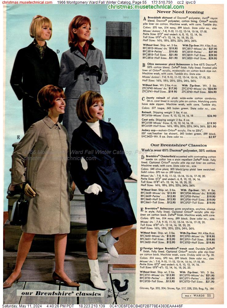 1966 Montgomery Ward Fall Winter Catalog, Page 55