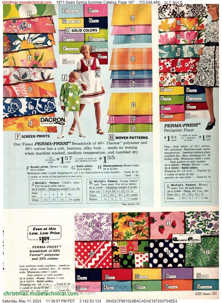 1971 Sears Spring Summer Catalog, Page 197