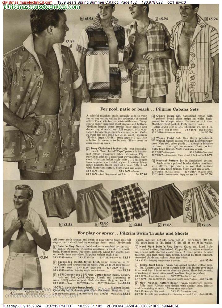 1959 Sears Spring Summer Catalog, Page 452
