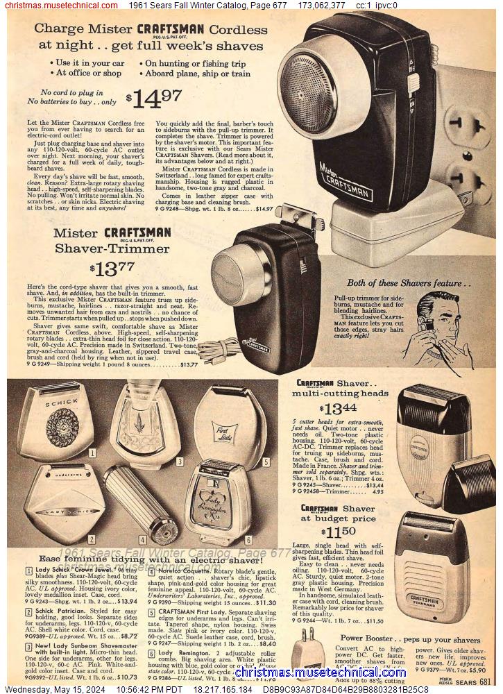 1961 Sears Fall Winter Catalog, Page 677