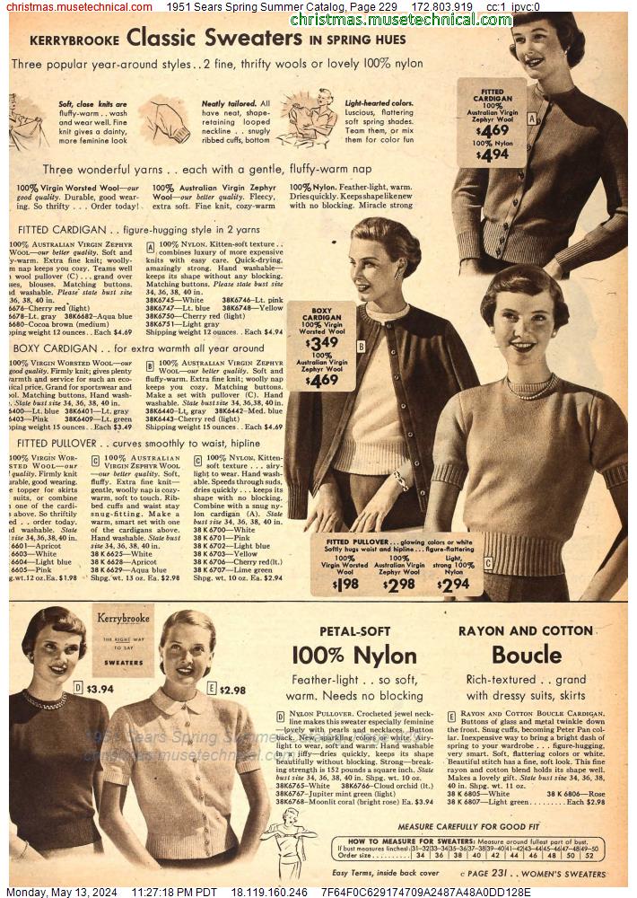 1951 Sears Spring Summer Catalog, Page 229