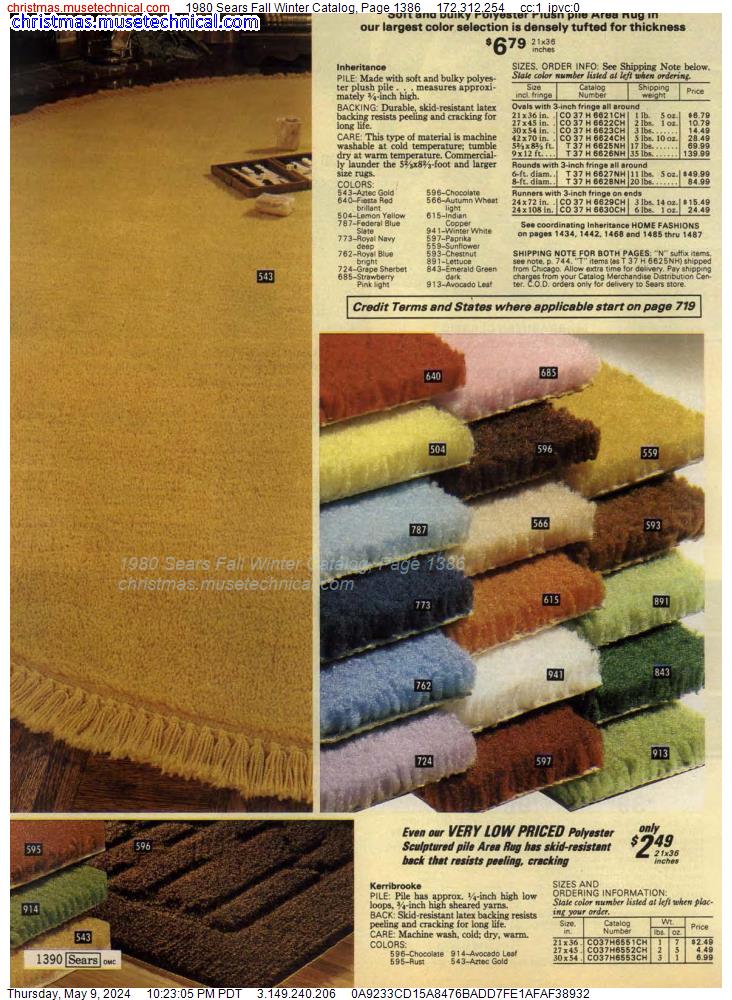 1980 Sears Fall Winter Catalog, Page 1386