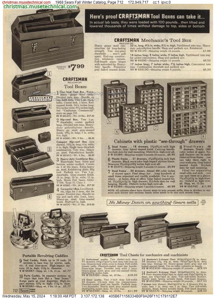 1968 Sears Fall Winter Catalog, Page 712