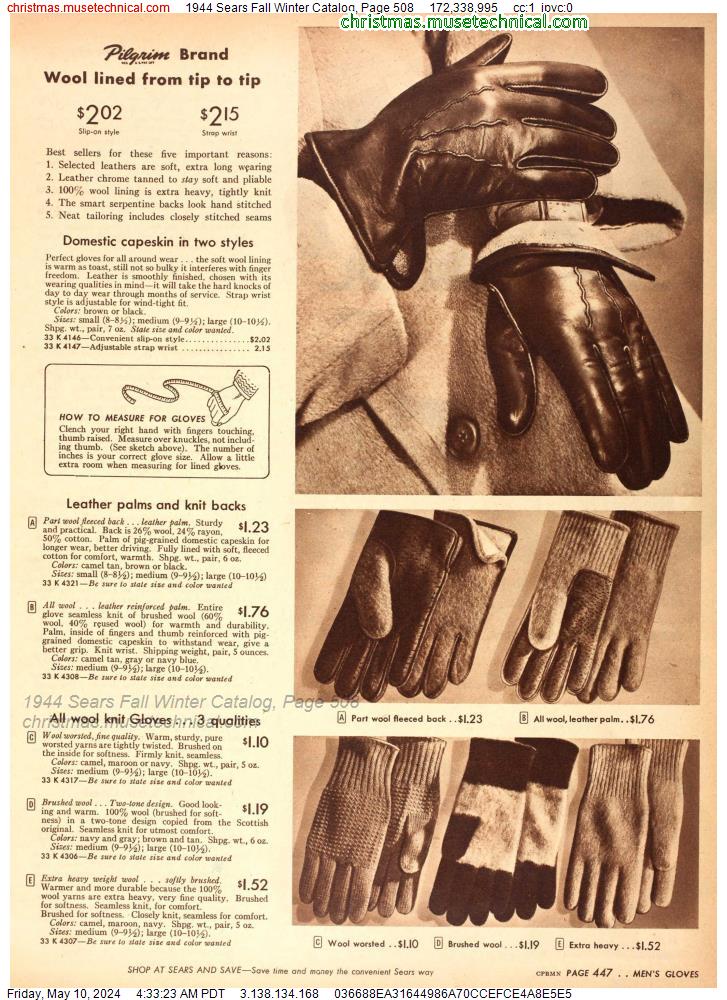 1944 Sears Fall Winter Catalog, Page 508