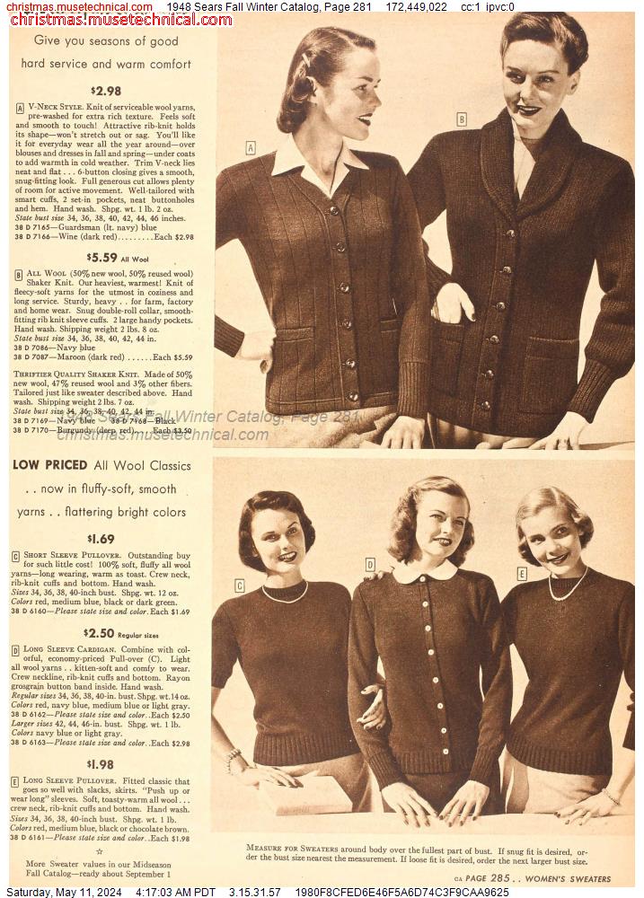 1948 Sears Fall Winter Catalog, Page 281