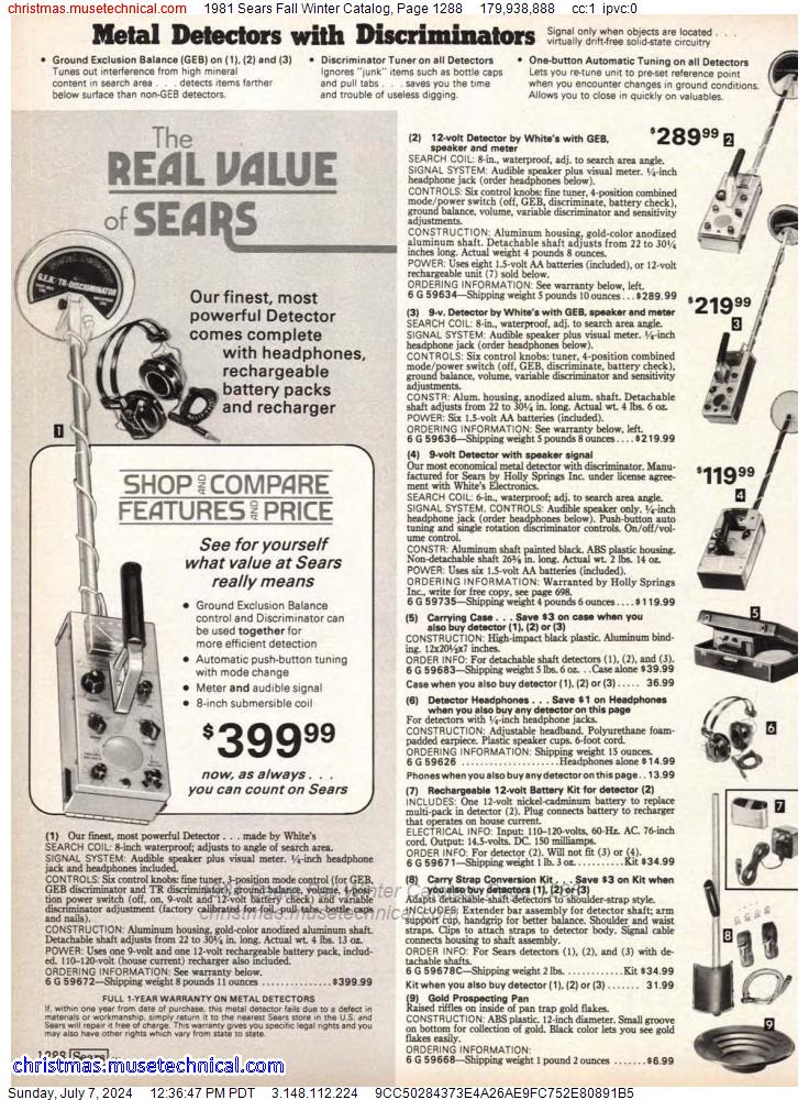 1981 Sears Fall Winter Catalog, Page 1288