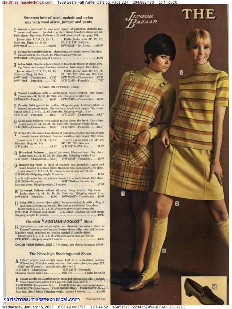 1968 Sears Fall Winter Catalog, Page 224