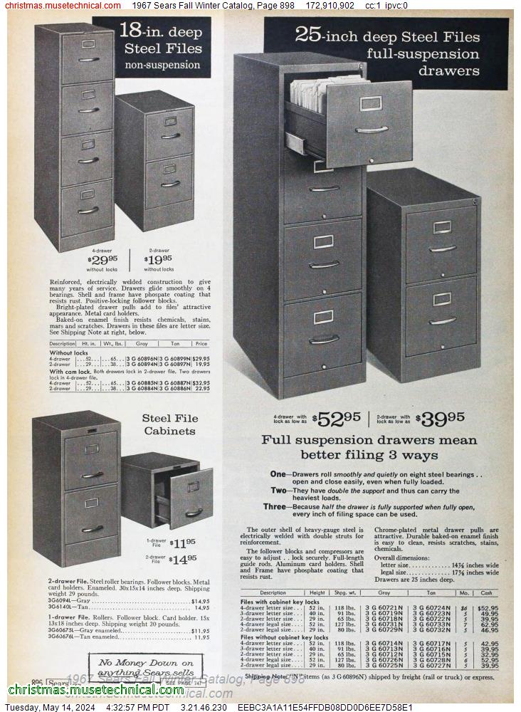 1967 Sears Fall Winter Catalog, Page 898