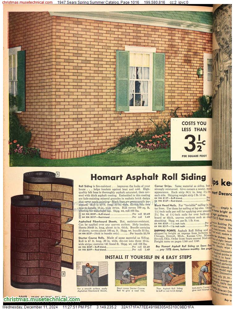 1947 Sears Spring Summer Catalog, Page 1016