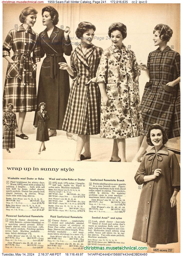 1959 Sears Fall Winter Catalog, Page 241