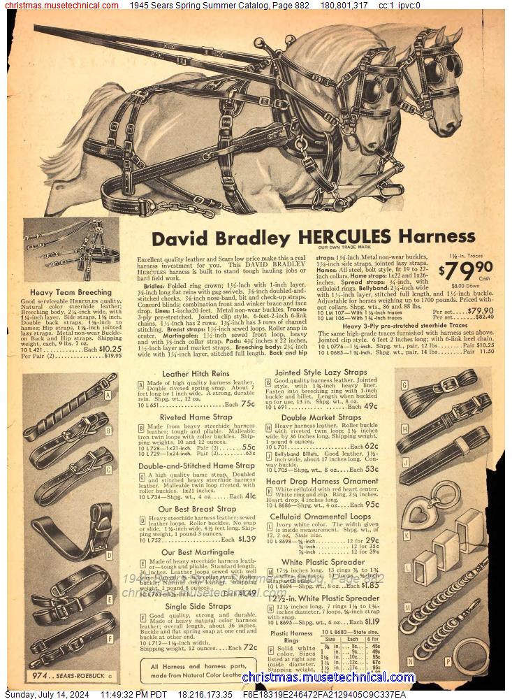 1945 Sears Spring Summer Catalog, Page 882