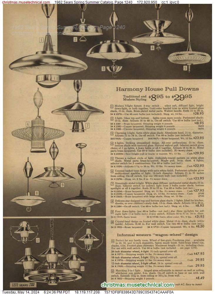 1962 Sears Spring Summer Catalog, Page 1240