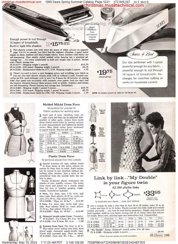 1969 Sears Spring Summer Catalog, Page 1241