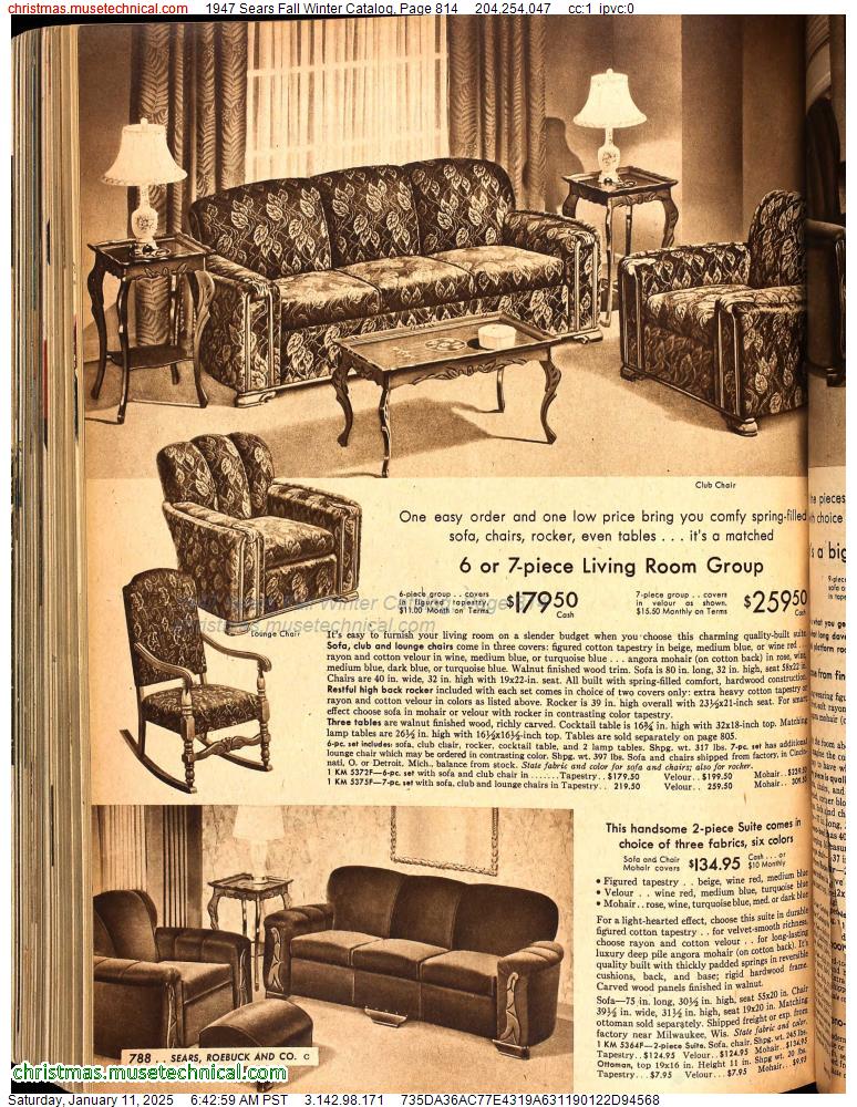 1947 Sears Fall Winter Catalog, Page 814