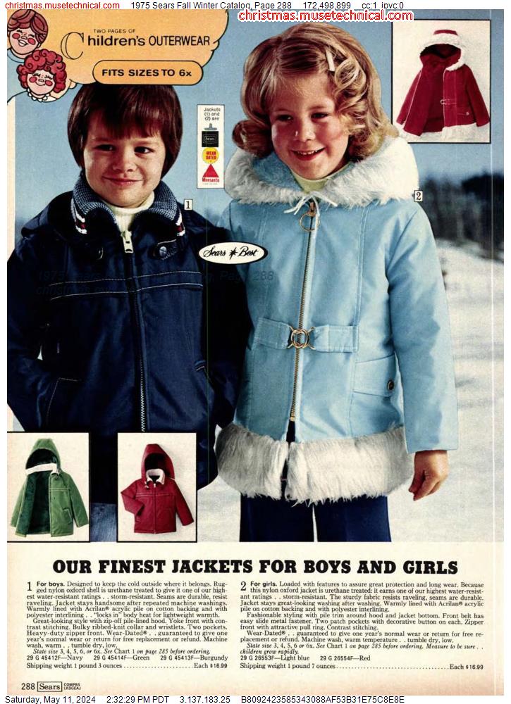 1975 Sears Fall Winter Catalog, Page 288