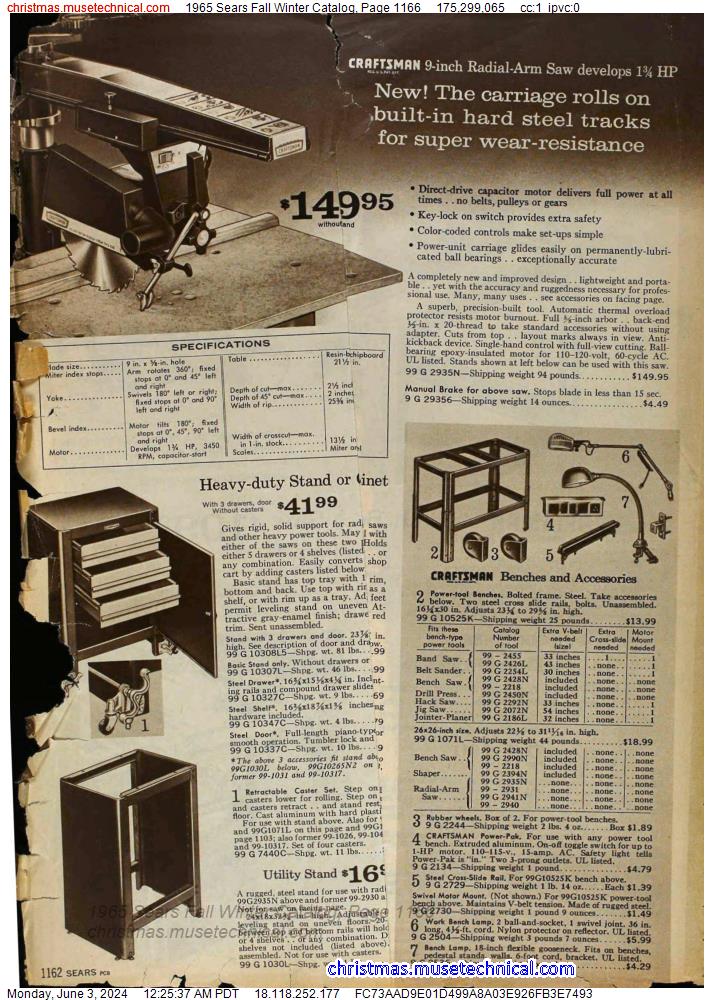 1965 Sears Fall Winter Catalog, Page 1166