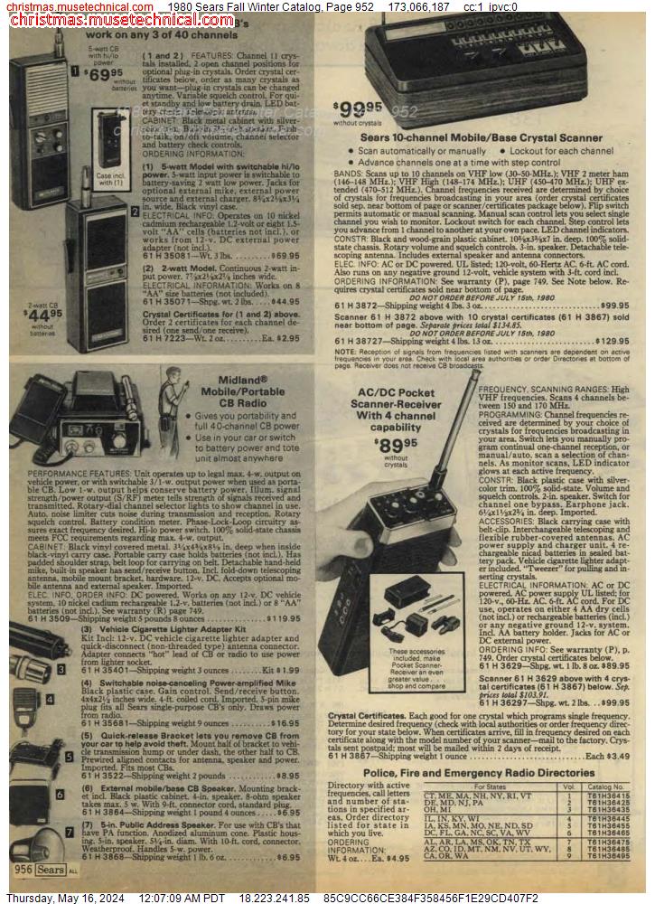 1980 Sears Fall Winter Catalog, Page 952
