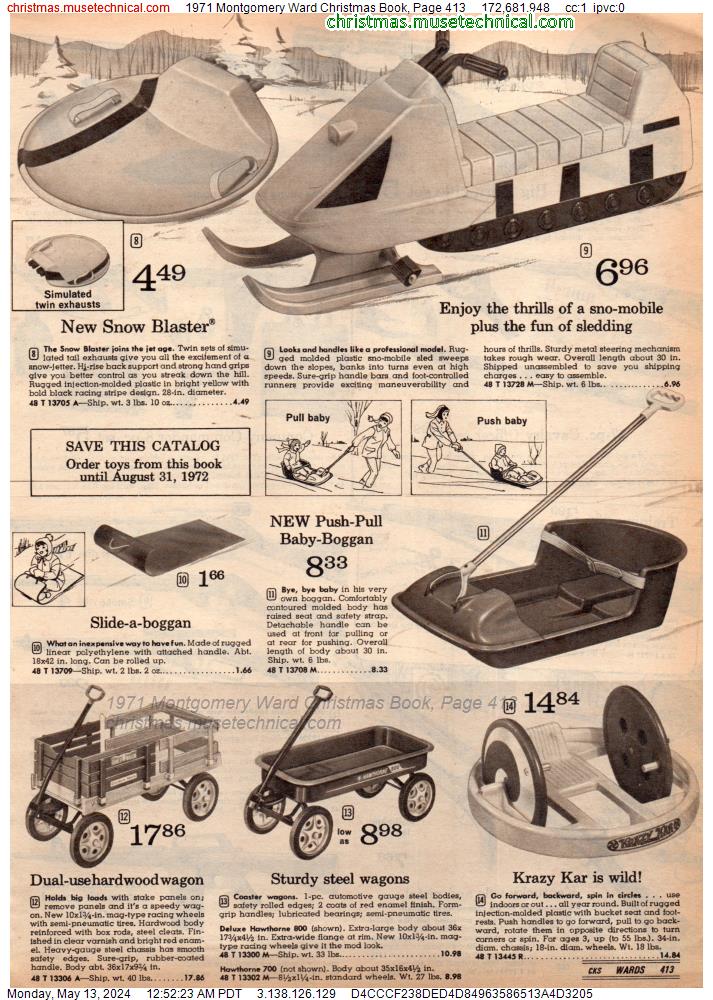 1971 Montgomery Ward Christmas Book, Page 413