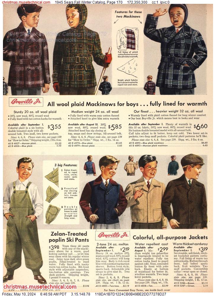 1945 Sears Fall Winter Catalog, Page 170