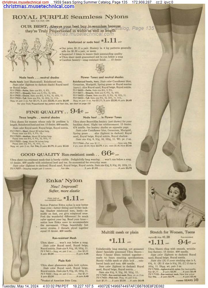 1959 Sears Spring Summer Catalog, Page 135