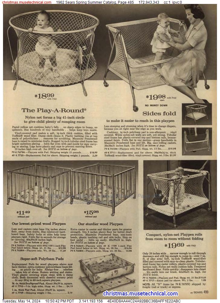 1962 Sears Spring Summer Catalog, Page 485
