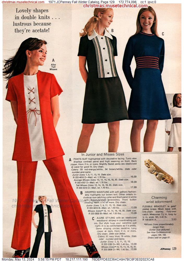 1971 JCPenney Fall Winter Catalog, Page 129