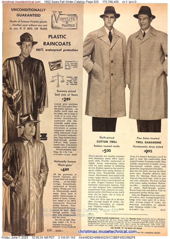 1952 Sears Fall Winter Catalog, Page 525