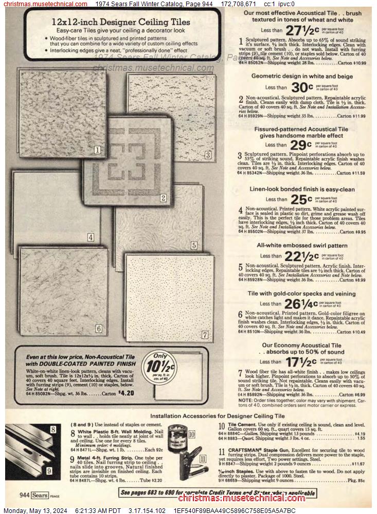 1974 Sears Fall Winter Catalog, Page 944