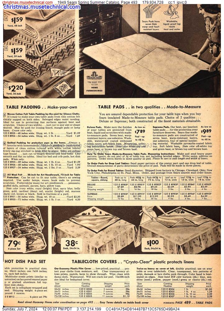 1949 Sears Spring Summer Catalog, Page 493