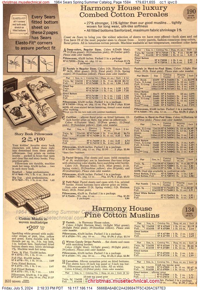 1964 Sears Spring Summer Catalog, Page 1584