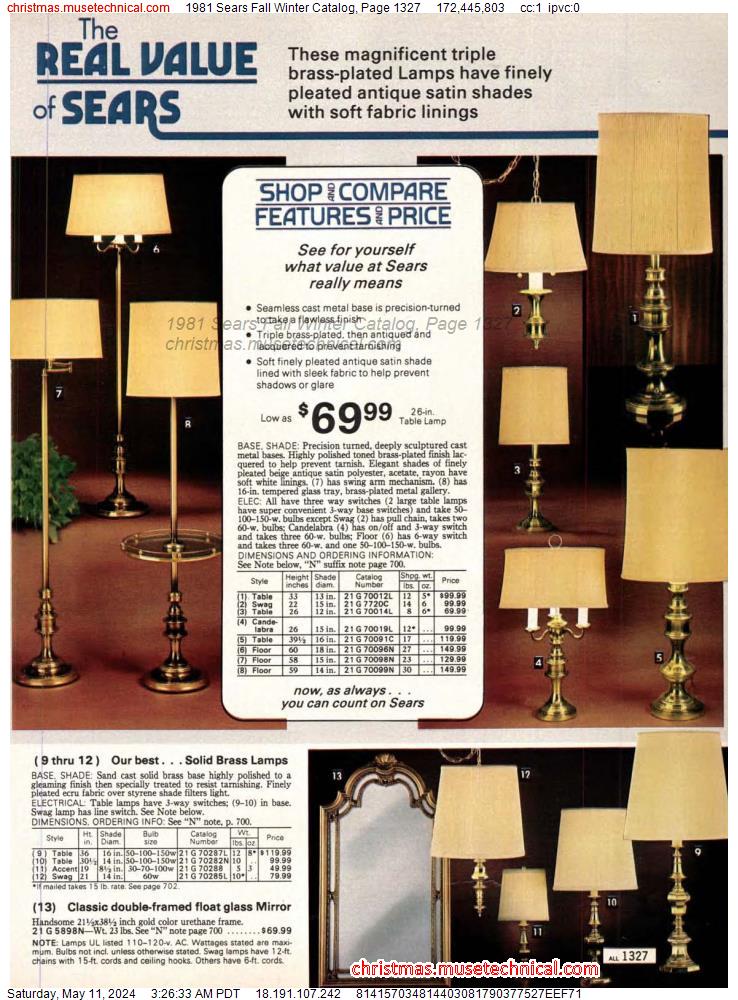 1981 Sears Fall Winter Catalog, Page 1327