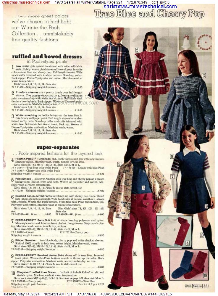 1973 Sears Fall Winter Catalog, Page 321