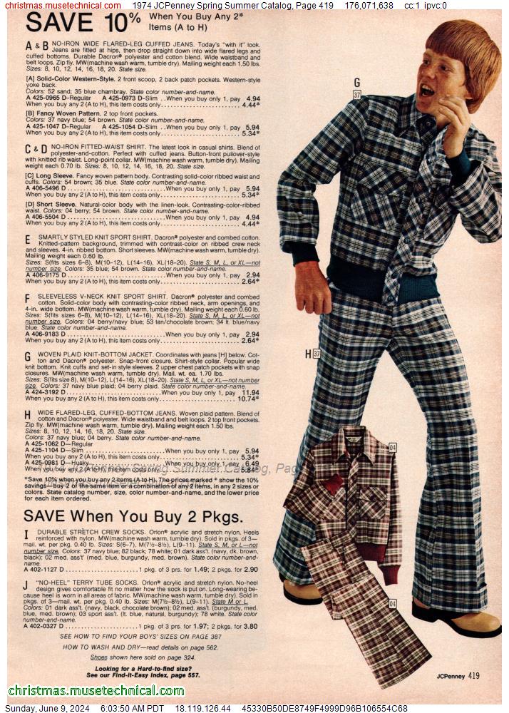 1974 JCPenney Spring Summer Catalog, Page 419