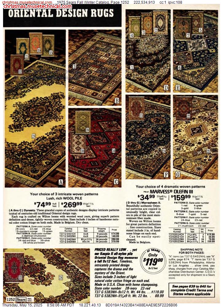 1975 Sears Fall Winter Catalog, Page 1252