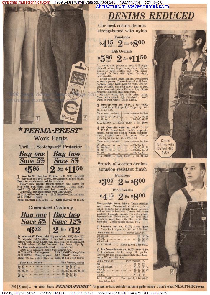 1969 Sears Winter Catalog, Page 240