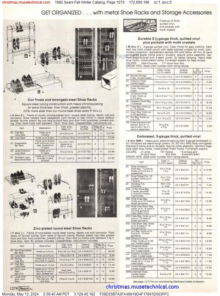 1982 Sears Fall Winter Catalog, Page 1270