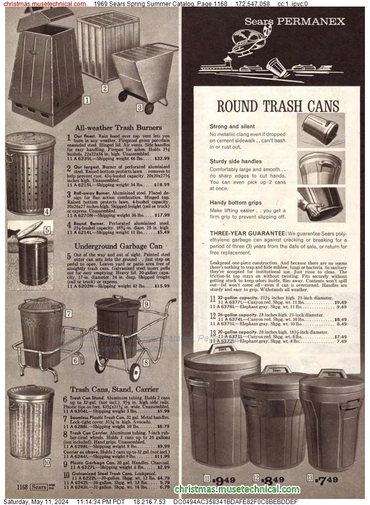 1969 Sears Spring Summer Catalog, Page 1168
